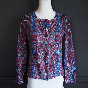 Talbots | Merino Wool Paisley Cardigan